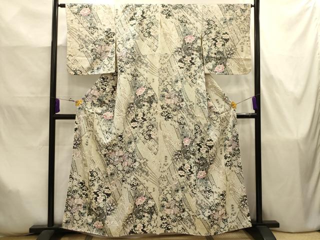 平和屋着物■上質な小紋　花丸文　金彩　正絹　逸品　AABJ7876sx