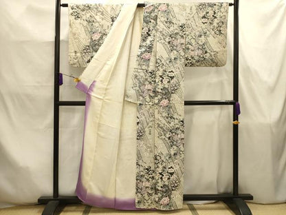 平和屋着物■上質な小紋　花丸文　金彩　正絹　逸品　AABJ7876sx