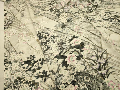平和屋着物■上質な小紋　花丸文　金彩　正絹　逸品　AABJ7876sx