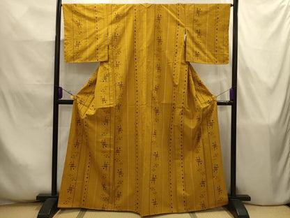 平和屋着物■上質な紬　琉球絣文様　正絹　逸品　AABJ7877sx