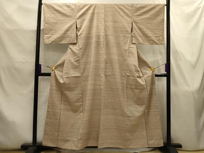 平和屋着物■上質な紬　横段文　正絹　逸品　AABJ7885sx