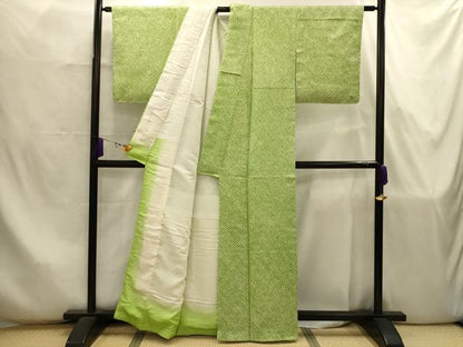 平和屋着物■大変加工の良い総絞り小紋　正絹　逸品　AABJ7891sx