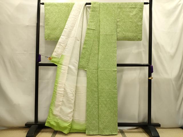 平和屋着物■大変加工の良い総絞り小紋　正絹　逸品　AABJ7891sx