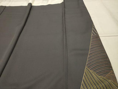 平和屋着物■訪問着　刺繍　立波飛鶴文　金糸　金彩　正絹　逸品　AABJ7896sx