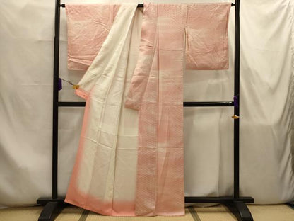 平和屋着物■上質な小紋　変わり菱地紋　暈し染め　正絹　逸品　AABJ7899sx