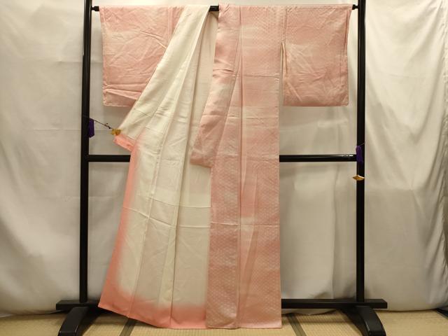 平和屋着物■上質な小紋　変わり菱地紋　暈し染め　正絹　逸品　AABJ7899sx