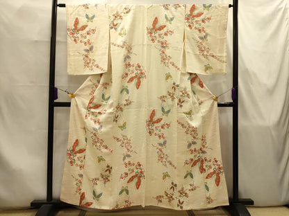 平和屋着物■上質な小紋　花蝶文　金彩　正絹　逸品　AABJ7900sx