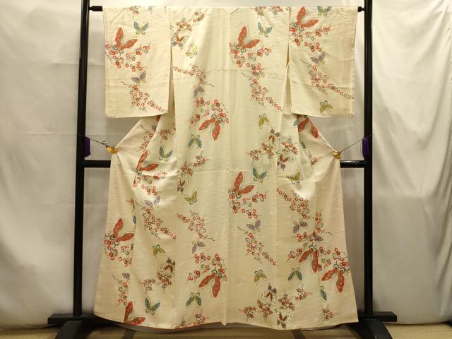 平和屋着物■上質な小紋　花蝶文　金彩　正絹　逸品　AABJ7900sx