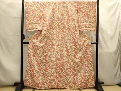 平和屋着物■上質な小紋　枝花文　正絹　逸品　AABJ7903sx