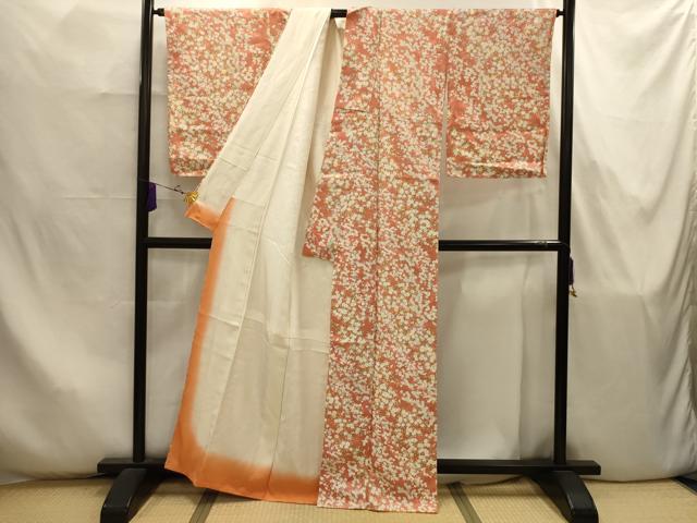 平和屋着物■上質な小紋　枝花文　正絹　逸品　AABJ7903sx