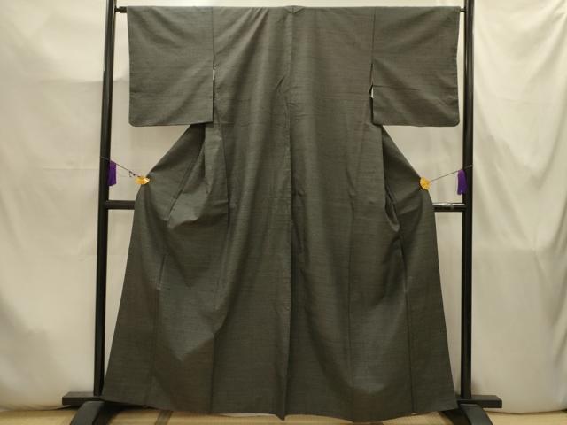 平和屋着物■上質な紬　100亀甲　総詰め　黒地　正絹　逸品　AABJ7905sx