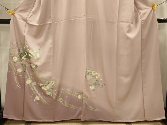 平和屋着物■訪問着　扇面花文　金銀彩　正絹　逸品　AABJ7908sx