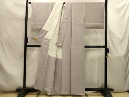 平和屋着物■上質な色無地　紋意匠　枯野色　正絹　逸品　AABJ7912sx