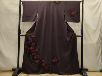平和屋着物■訪問着　刺繍　草花文　暈し染め　金彩　正絹　逸品　AABJ7913sx