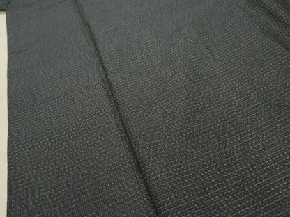 平和屋着物■男性　紬　格子　正絹　逸品　AABJ7917sx
