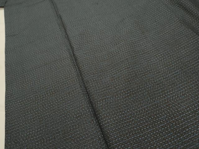 平和屋着物■男性　紬　格子　正絹　逸品　AABJ7917sx