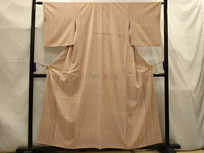 平和屋着物■小紋　七宝花文　洗える着物　AABJ7921sx