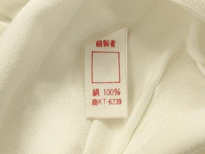 平和屋着物■振袖用長襦袢　無双仕立て　草花文　半衿刺繍　正絹　逸品　AABJ7924sx