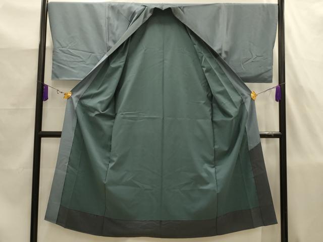 平和屋着物■男性　長襦袢　袷　絞り　扇面文　金彩　洗える着物　AABJ7926sx