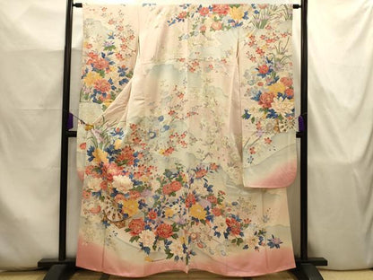 平和屋着物■豪華振袖　花車文　暈し染め　金彩　正絹　逸品　AABJ7933sx