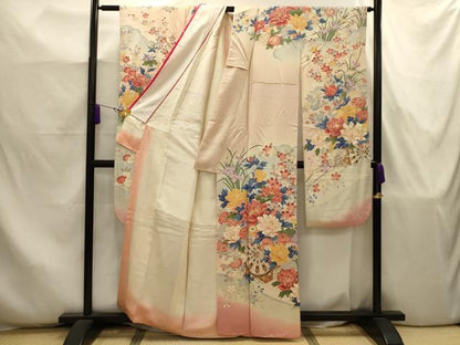 平和屋着物■豪華振袖　花車文　暈し染め　金彩　正絹　逸品　AABJ7933sx