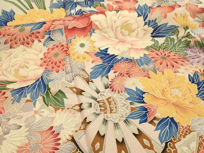 平和屋着物■豪華振袖　花車文　暈し染め　金彩　正絹　逸品　AABJ7933sx