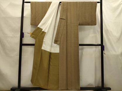 平和屋着物■上質な小紋　間道　鬼しぼ縮緬　正絹　逸品　AABJ7936sx