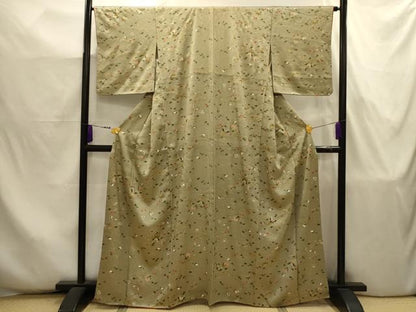 平和屋着物■上質な小紋　花蝶文　金彩　正絹　逸品　AABJ7938sx