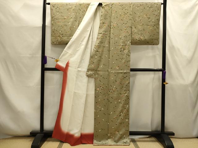 平和屋着物■上質な小紋　花蝶文　金彩　正絹　逸品　AABJ7938sx