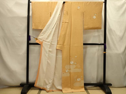 平和屋着物■中国三大刺繍　相良刺繍　訪問着　絞り　霞花文　金糸　正絹　逸品　AABJ7942sx