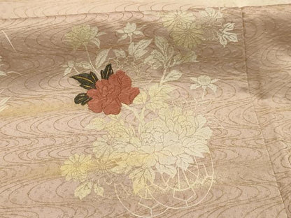 平和屋着物■訪問着　刺繍　花車文　暈し染め　金糸　金彩　正絹　逸品　AABJ7943sx