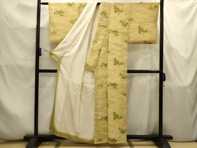 平和屋着物■上質な小紋　風景文　鬼しぼ縮緬　正絹　逸品　AABJ7952sx