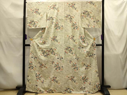 平和屋着物■上質な小紋　草花文　金彩　正絹　逸品　AABJ7953sx
