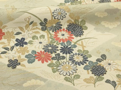 平和屋着物■上質な小紋　草花文　金彩　正絹　逸品　AABJ7953sx