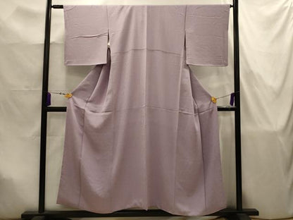 平和屋着物■上質な色無地　霞地紋　鳩羽鼠色　正絹　逸品　AABJ7956sx