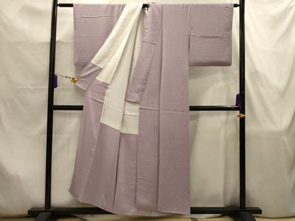 平和屋着物■上質な色無地　霞地紋　鳩羽鼠色　正絹　逸品　AABJ7956sx