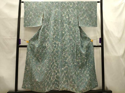 平和屋着物■上質な小紋　花菱文　ろうけつ染め　正絹　逸品　AABJ7957sx