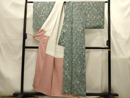 平和屋着物■上質な小紋　花菱文　ろうけつ染め　正絹　逸品　AABJ7957sx
