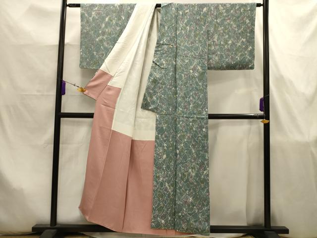 平和屋着物■上質な小紋　花菱文　ろうけつ染め　正絹　逸品　AABJ7957sx
