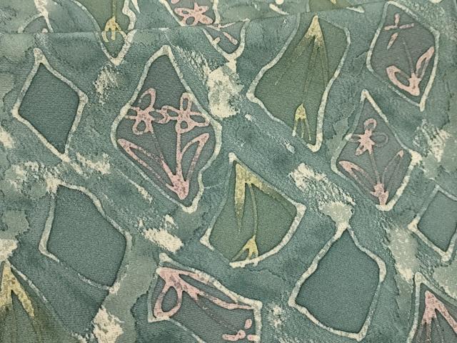 平和屋着物■上質な小紋　花菱文　ろうけつ染め　正絹　逸品　AABJ7957sx