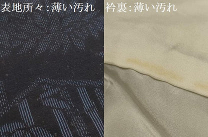 平和屋着物■上質な紬　花亀甲笹竹文　正絹　逸品　AABJ7965sx