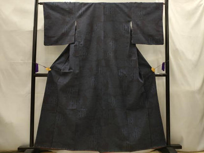 平和屋着物■上質な紬　花亀甲笹竹文　正絹　逸品　AABJ7965sx