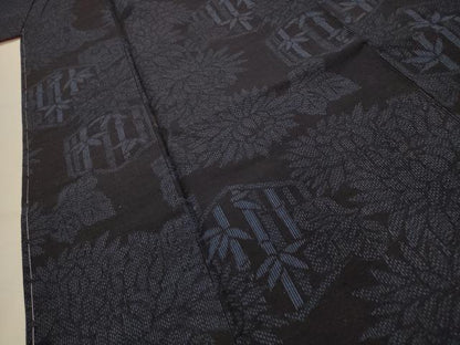 平和屋着物■上質な紬　花亀甲笹竹文　正絹　逸品　AABJ7965sx
