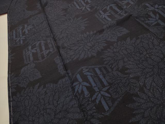平和屋着物■上質な紬　花亀甲笹竹文　正絹　逸品　AABJ7965sx
