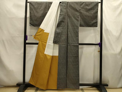平和屋着物■本場大島紬　割り込み絣　正絹　逸品　AABJ7966sx