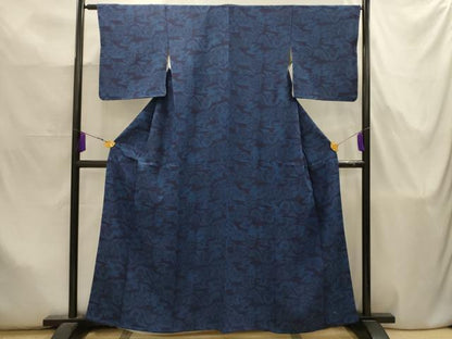 平和屋着物■上質な小紋　型染め　風景文　正絹　逸品　AABJ7967sx