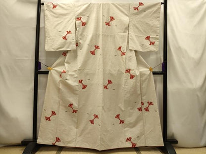 平和屋着物■上質な紬　束ね熨斗文　正絹　逸品　AABJ7976sx