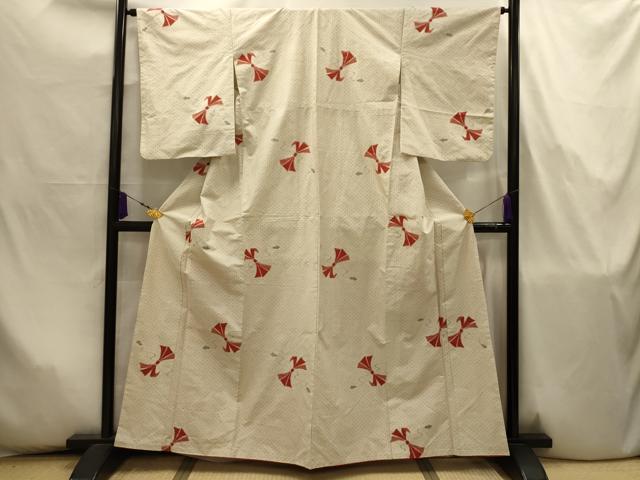 平和屋着物■上質な紬　束ね熨斗文　正絹　逸品　AABJ7976sx