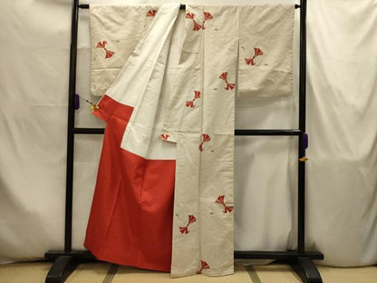 平和屋着物■上質な紬　束ね熨斗文　正絹　逸品　AABJ7976sx