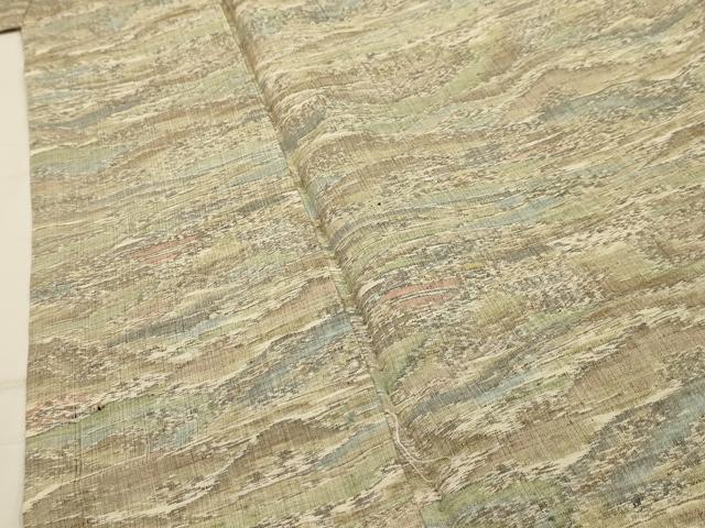 平和屋着物■小千谷紬　　風景文　正絹　逸品　AABJ7979sx
